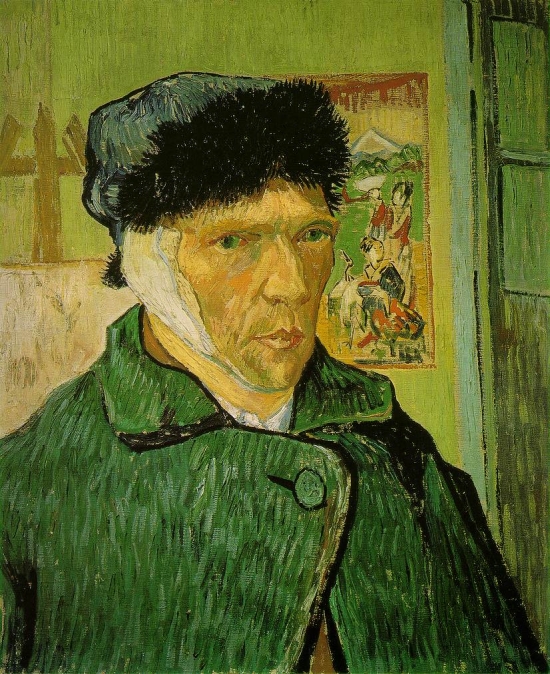 van Gogh, self -portrait with a bandaged ear, 1889, oil on canvas, The Courtauld Gallery, London